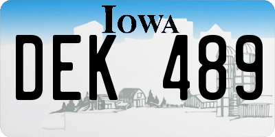 IA license plate DEK489