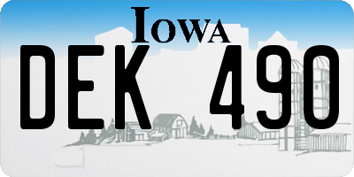 IA license plate DEK490