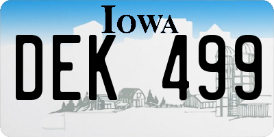 IA license plate DEK499