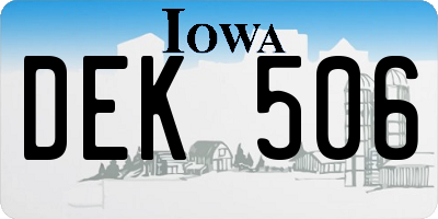 IA license plate DEK506
