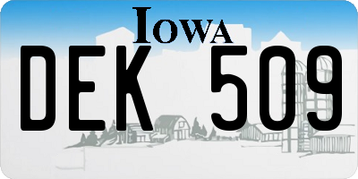 IA license plate DEK509