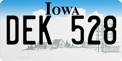 IA license plate DEK528