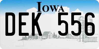 IA license plate DEK556