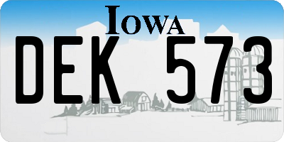 IA license plate DEK573