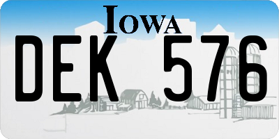 IA license plate DEK576