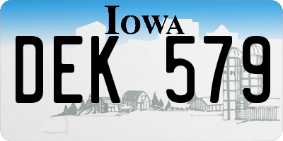 IA license plate DEK579