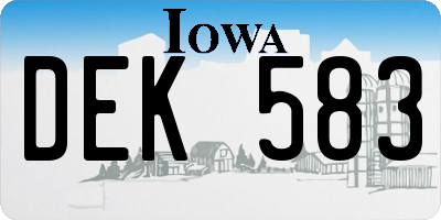 IA license plate DEK583