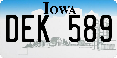 IA license plate DEK589
