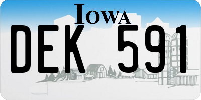 IA license plate DEK591