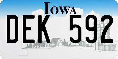 IA license plate DEK592