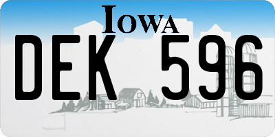 IA license plate DEK596
