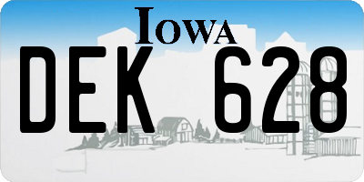 IA license plate DEK628