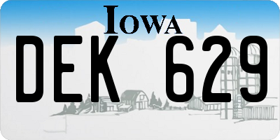 IA license plate DEK629