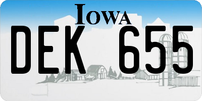 IA license plate DEK655