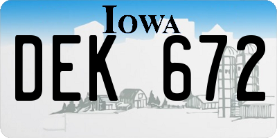 IA license plate DEK672