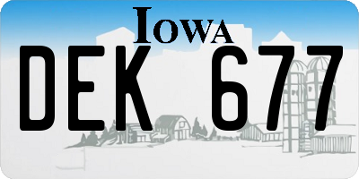 IA license plate DEK677