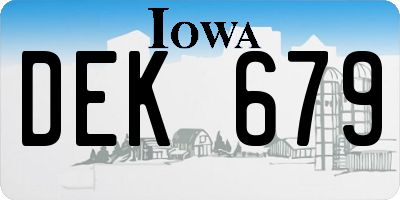 IA license plate DEK679