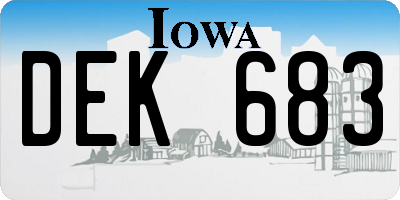 IA license plate DEK683