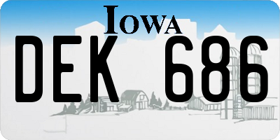 IA license plate DEK686