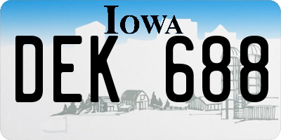IA license plate DEK688