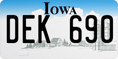 IA license plate DEK690