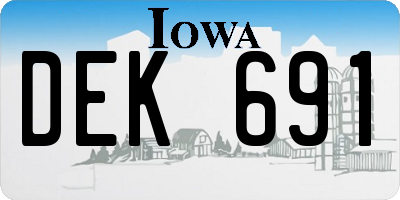 IA license plate DEK691