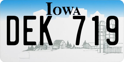 IA license plate DEK719