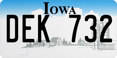 IA license plate DEK732