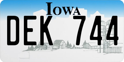 IA license plate DEK744