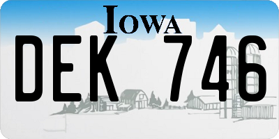 IA license plate DEK746