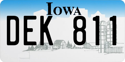IA license plate DEK811