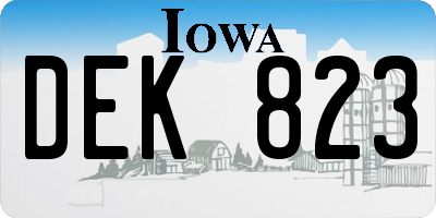 IA license plate DEK823