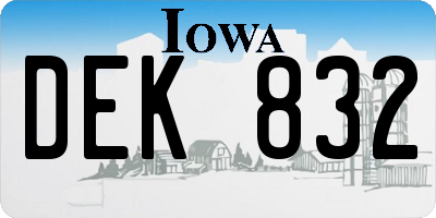 IA license plate DEK832