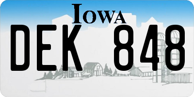 IA license plate DEK848