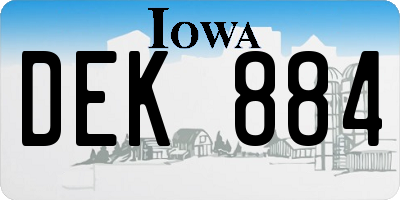 IA license plate DEK884