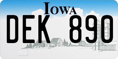 IA license plate DEK890