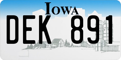 IA license plate DEK891