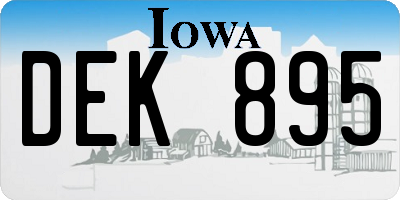 IA license plate DEK895