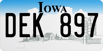 IA license plate DEK897