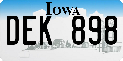 IA license plate DEK898