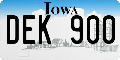 IA license plate DEK900