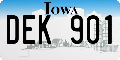 IA license plate DEK901