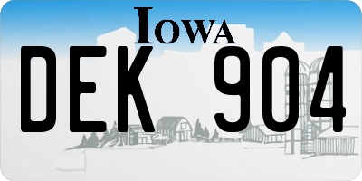 IA license plate DEK904
