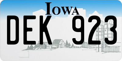 IA license plate DEK923