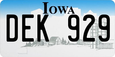 IA license plate DEK929