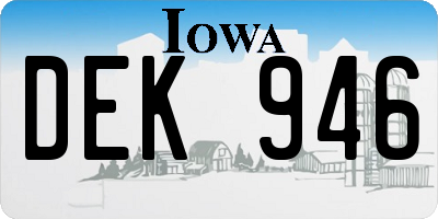 IA license plate DEK946