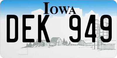 IA license plate DEK949