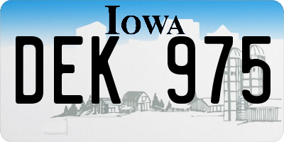 IA license plate DEK975