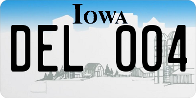 IA license plate DEL004