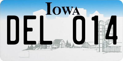 IA license plate DEL014